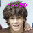 A person with curly brown hair in a brown top, smiling with hand on shoulder, displayed in four with changing pink text and symbols