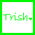 Two side-by-side pixelated text icons display 'Tish*' with green and pink color schemes, each enclosed in a solid border matching the text color.