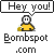 Pixelated character in yellow shirt with white face and black eyes, holding a beer mug against gray background; text bubbles change across frames while character remains static.