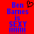 Red background with blue pixelated text reading "Ben Barnes is SEXY !!!!!!!" and a black heart symbol above the name on the left side.
