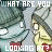 Animated icon shows a character with light skin and dark hair wearing a gray helmet, repeatedly turning its head left to right while text overlays cycle through 'WHAT ARE YOU LOOKING AT?' phrases.