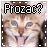 A 4-frame contact sheet of a pixelated cat animation with text "Prozac?" above each frame, showing subtle variations in the cat's expression and mouth position across frames.