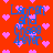 Red background with pink pixel hearts and blue text reading 'Logan and Cheez Lover' in a blocky font, repeated four times.