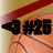 Pixelated icon shows dark brown arrow pointing left, followed by '#25' text on a gradient background with red, orange, and beige tones.
