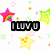 Pixelated star-themed animation with text overlays on white background, featuring pink, green, yellow stars and small colored dots.