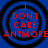 Four identical display red text 'I DON'T CARE ANYMORE' over blue backgrounds with black concentric circles, arranged in a