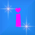 Blue background with white starbursts; pink text 'i' and heart symbol above 'my baby' in pixelated font.
