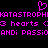 Pixelated pink text and symbols on black background with repeated 'KATASTROPH' and 'hearts' phrases, a heart symbol above.
