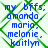 Blue text reading "my bffs: amanda, maria, melanie, kaitlyn" appears over a green diamond-patterned background with repeated -like layout