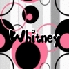 A static icon with a patterned background of overlapping circles in black, pink, and gray, featuring the text "Whitney" in bold black letters.