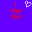 A static image with a solid purple background displays red text reading "i love Joey" on both sides of a white pixelated heart symbol.