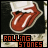 Two side-by-side animated frames of a Rolling Stones buddy icon featuring the band's tongue logo with text below, displayed on a contact sheet layout.