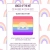 A static pixel art icon featuring a rainbow gradient sunset over water, framed by repeating pastel rainbows on white background.
