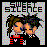 Pixel art buddy icon featuring two cartoon characters with spiky hair kissing under the text "SWEET SILENCE" on a checkered background.