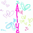 Pixelated icon with pink text 'yup', 'that's', and 'me' over a white background with pastel-colored heart and butterfly shapes.