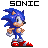A 4x3 contact sheet of pixel art frames showing Sonic the Hedgehog and Knuckles the Echidna in various poses with text labels above each frame.