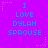 Static image with bright purple background displaying repeated text "I LOVE DYLAN SPROUSE" in cyan pixelated font, surrounded by pink star and dotted line decorations.