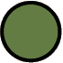 Green circular icon with black border showing a gray and white hamster-like character in various poses against solid green background.