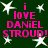 Green background with white stars and pink text reading "i love DANIEL STROUD!" in two identical horizontal sections.