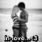 Two pixelated figures embrace in a grayscale composition with Arabic text below.