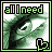 eight pixelated green-and-black images showing a close-up of an eye with a heart symbol, displaying text changes across frames