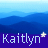 Pixelated blue mountain landscape with purple banner displaying 'Kaitlyn*' text and a white star symbol, animated to show the star's position shifting across frames.