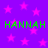 Purple background with scattered pink stars and green text reading HANNAH HANNAH repeated twice.