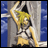 A pixelated 48x48 animated buddy icon featuring a character with yellow hair and silver armor against a blue background, paired with "Anime IM" text on black.