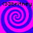 Four identical spiral patterns arranged in a with alternating blue and pink colors, each containing the text '<33britney' at corners