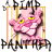 Pink cartoon character with yellow eyes inside a golden frame, surrounded by black text reading 'A PIMP' above and 'PINK PANTHER' below.