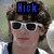 A four- shows two people with text labels: 'Nick' in blue, 'Selena' in pink, and 'in luv' in red across the bottom