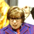 Pixelated static image of a character with brown hair and glasses wearing a purple jacket over an orange shirt, set against a bright yellow background on the left side.