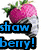 Pixelated strawberry with green leaves above blue text 'strawberry!' on white background; rainbow zebra over grayscale zebra pattern with red text 'kool' below; pink and black stripes with green 'pink!' text; checkered black-and-white squares with purple 'i love zebras!' text.