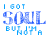 A 3x3 contact sheet of nine identical animated frames showing a blue text-based design with the phrase "I GOT SOUL BUT I'M NOT A soldier" in varying shades and opacities on a white background.