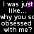 Black background with white pixelated text reading "I was just like... why you so obsessed with me?" and a pink heart symbol replacing the 'u' in 'just'.