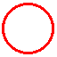 Red circular outline icons on gray background, transitioning from simple rings to segmented targets with crosshairs and central circles.