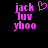 Pixelated pink text 'jack luv yhoo' on black background with a heart symbol above the text in one frame.