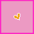 Four pixelated heart icons in yellow, cyan, pink, and green arranged on a light pink background with a bright pink border.
