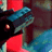 A pixelated animated icon shows a character with glowing red eyes and blue hair against a blurred background of red and dark tones.
