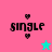 Four quadrant with 'single' text and heart symbols, two backgrounds have star icons
