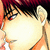 Anime-style character with dark red hair and closed eyes, shown in a side profile view across four