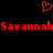 Red pixelated text 'SavannahSavannah' with a red heart symbol above on black background.