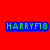 Red background with three pixelated text elements: blue 'HARRYF78', yellow 'PURE', and green 'AWESOME' partially visible.