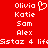 Red background with white pixelated text listing names and a heart symbol, showing animation where the left-side heart icon changes from solid to outline.