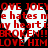 Red text on black background with white speech bubbles repeating 'LOVE JOE', 'he hates me', 'my heart is BROKEN!!!', and 'LOVE HIM' in a pixelated style.