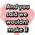 A pink heart-shaped background with black text reading "And you said we wouldn't make it" on the left and "But look how far we've come <3" on the right, with a larger pink heart below.