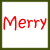 A 2x2 contact sheet of three animated frames showing red pixelated text forming "Merry Christmas!" across white backgrounds with dark green borders.