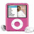 Pixelated icon set featuring a pink MP3 player, boombox, headphones with heart, and dancing figure with 'Music=Life' text.