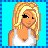 Pixel art contact sheet showing a blonde female character in four frames with text "BLONDE HOTTIE" on the right panel.