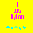Yellow background with pink text 'I', 'LW', and 'Dylan' stacked vertically, five blue star icons below; left version has cyan stars while right version shows light green stars.
